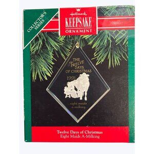 Hallmark Keepsake Ornament 1991 Twelve Days Of Christmas Eight Maids A-Milking A
